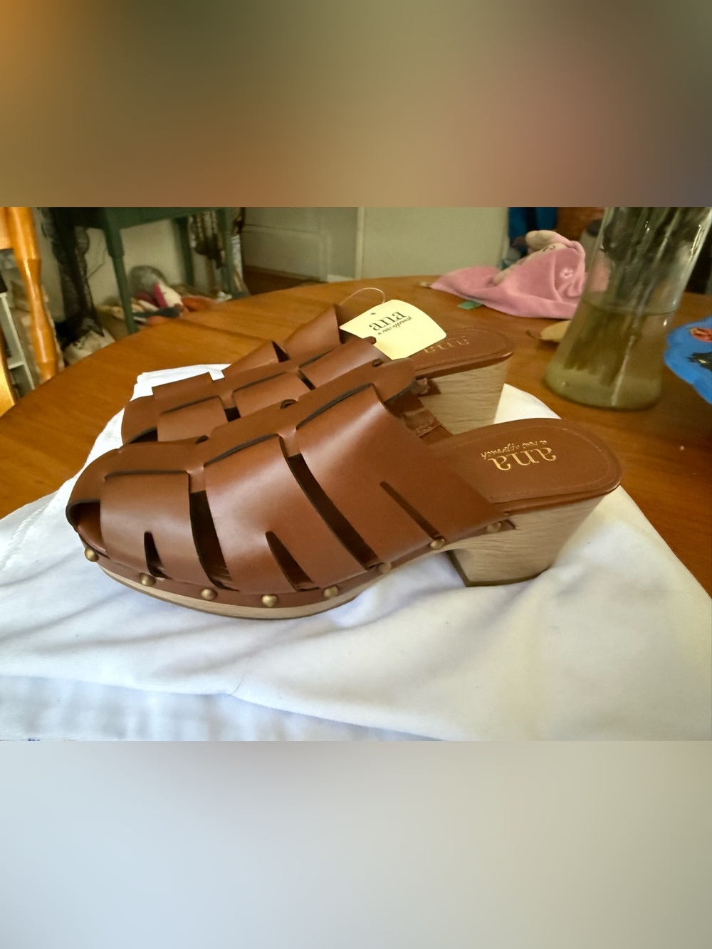 A.n.a Brown Clog Wedges / Sandals Women’s size 6.5